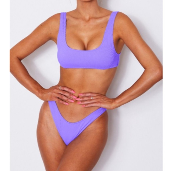 neon purple swimsuit